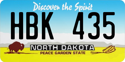 ND license plate HBK435