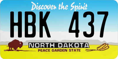 ND license plate HBK437