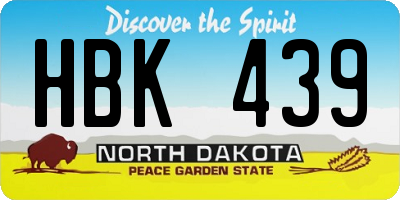 ND license plate HBK439