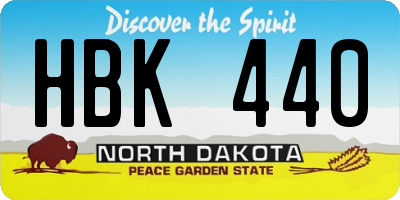 ND license plate HBK440