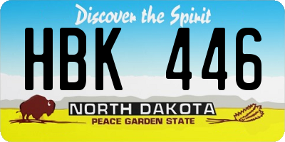 ND license plate HBK446