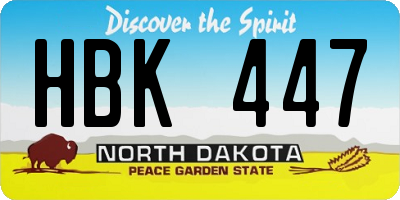 ND license plate HBK447