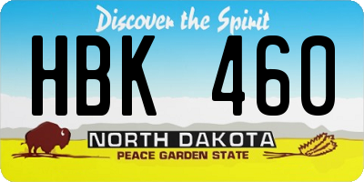 ND license plate HBK460