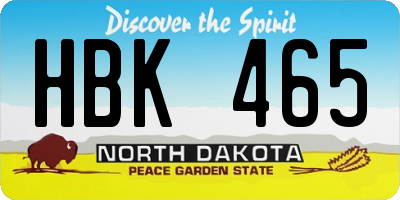 ND license plate HBK465