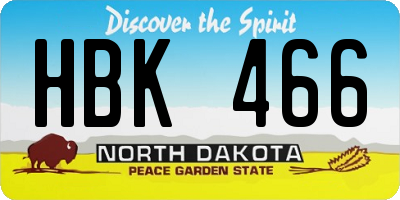 ND license plate HBK466