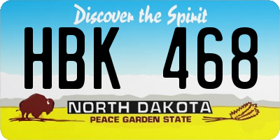 ND license plate HBK468