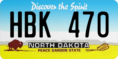 ND license plate HBK470