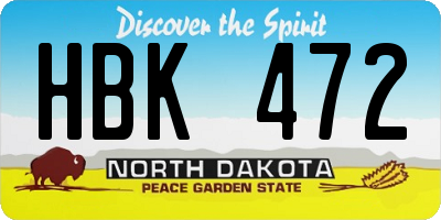 ND license plate HBK472