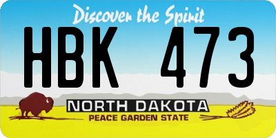ND license plate HBK473
