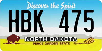 ND license plate HBK475