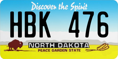 ND license plate HBK476