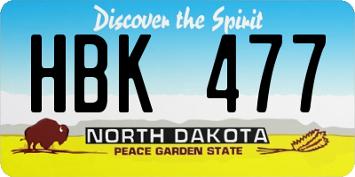 ND license plate HBK477
