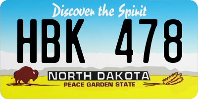 ND license plate HBK478