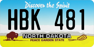 ND license plate HBK481