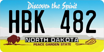 ND license plate HBK482