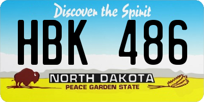 ND license plate HBK486