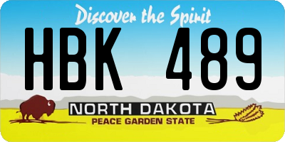 ND license plate HBK489