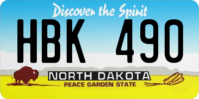 ND license plate HBK490