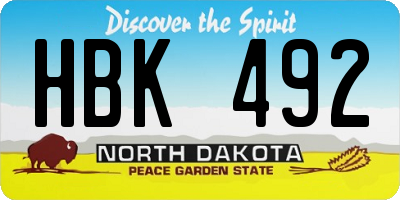 ND license plate HBK492