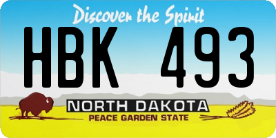 ND license plate HBK493