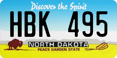 ND license plate HBK495