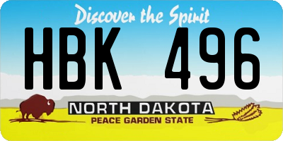 ND license plate HBK496