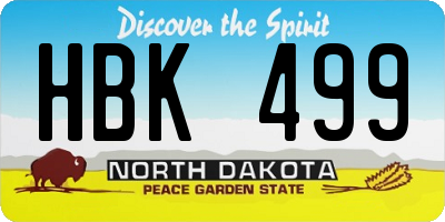 ND license plate HBK499