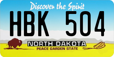 ND license plate HBK504