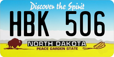 ND license plate HBK506