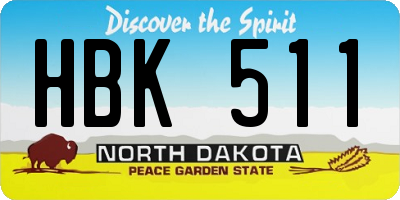 ND license plate HBK511