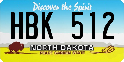 ND license plate HBK512