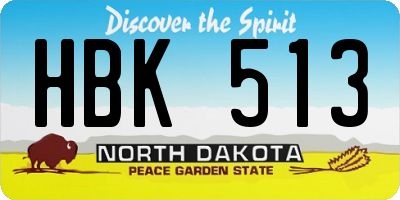 ND license plate HBK513