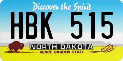 ND license plate HBK515