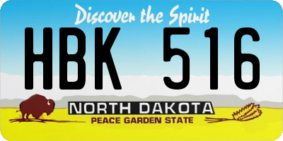 ND license plate HBK516