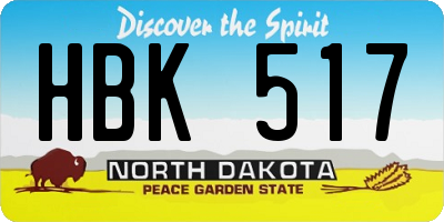 ND license plate HBK517