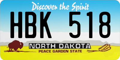 ND license plate HBK518