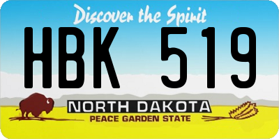 ND license plate HBK519