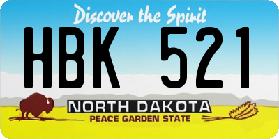 ND license plate HBK521