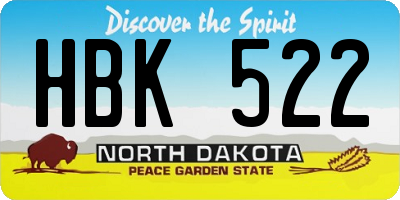 ND license plate HBK522