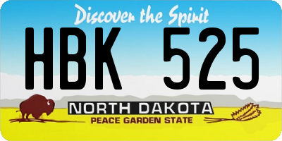 ND license plate HBK525