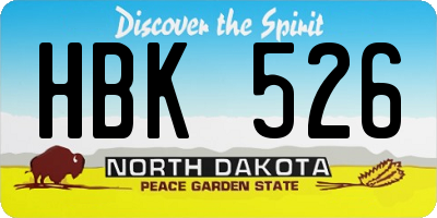 ND license plate HBK526