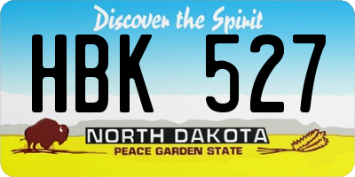 ND license plate HBK527