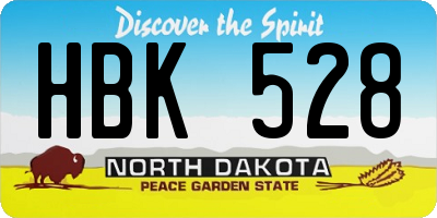 ND license plate HBK528