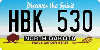 ND license plate HBK530