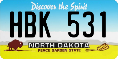 ND license plate HBK531