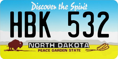 ND license plate HBK532