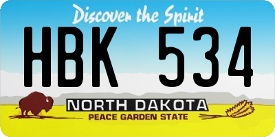 ND license plate HBK534