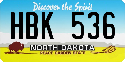 ND license plate HBK536