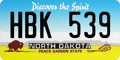 ND license plate HBK539