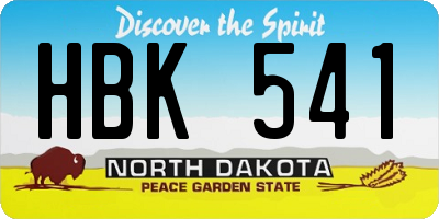 ND license plate HBK541